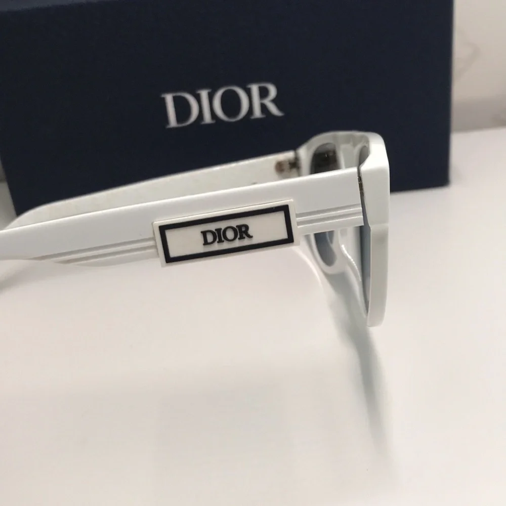 New Authentic Dior White Acetate Sunglasses DIOR B23 R 11
